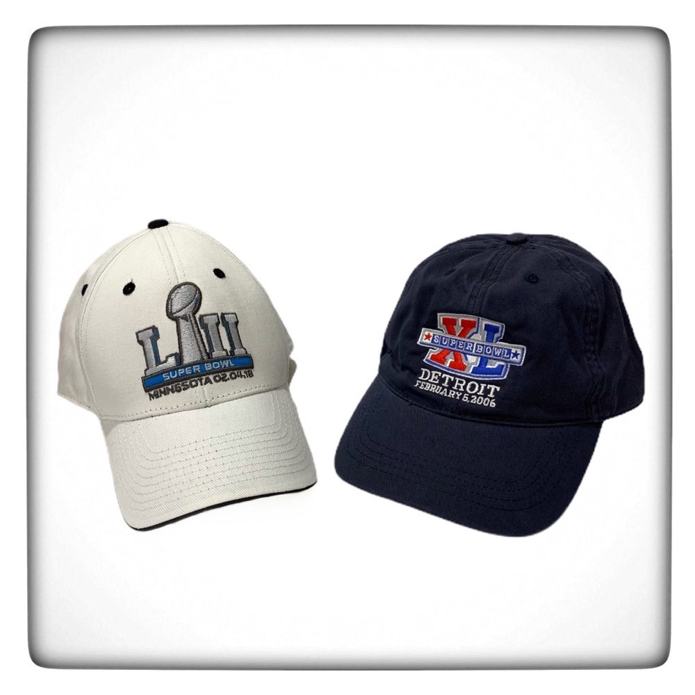 Super Bowl Hats Memorabilia Minnesota Michigan Collectible NWT Bundle of 2